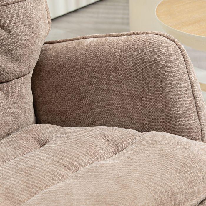 Immagine prodotto Swisshandel24 Schaukelstuhl Armlehnsessel mit Chenilleoptik für Schlafzimmer, bis 12kg, braun