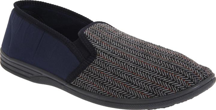 Zedzzz Mens Charles Hausschuhe Pantoffeln mit Fischgrätenmuster