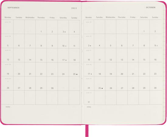 Immagine prodotto Moleskine Calendario settimanale 21/22 A6 850758 18M lin. HC bougainville rosa (A6, Inglese)