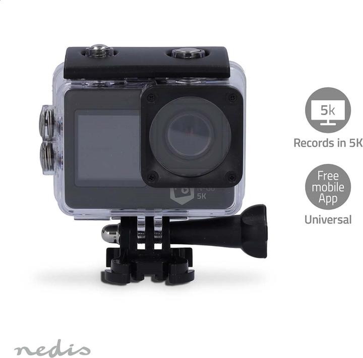 Produktbild Nedis Action Cam | Dualer Bildschirm | 5K@30fps | 16 MPixel | Wasserdicht bis: 30.00 m | 80 min | Wi (30p, WLAN)