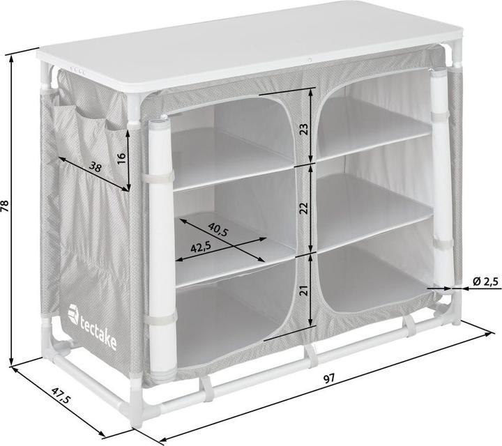 Actual product image tectake Camping kitchen