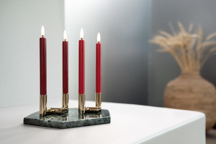 Produktbild Piffany Copenhagen Uyuni - LED mini taper candle 2-pack - Red, Smooth - 1,3x13,8 cm (UL-TA-RE01312-2) (2 x)