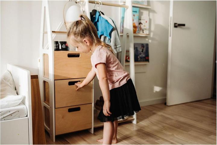 Image du produit Duck Woodworks Porte-manteau pour enfants avec tiroirs