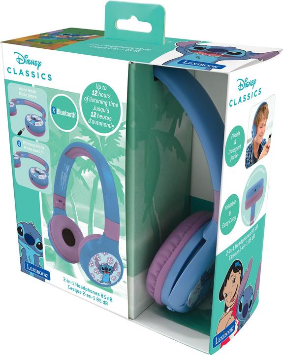 Actual product image Lexibook 2-in-1 Bluetooth/cable headphones Stitch Blue