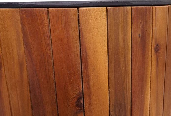 Actual product image Mendler Planter Box HWC-L24, round 50x34cm Outdoor Acacia, brown (34 cm)