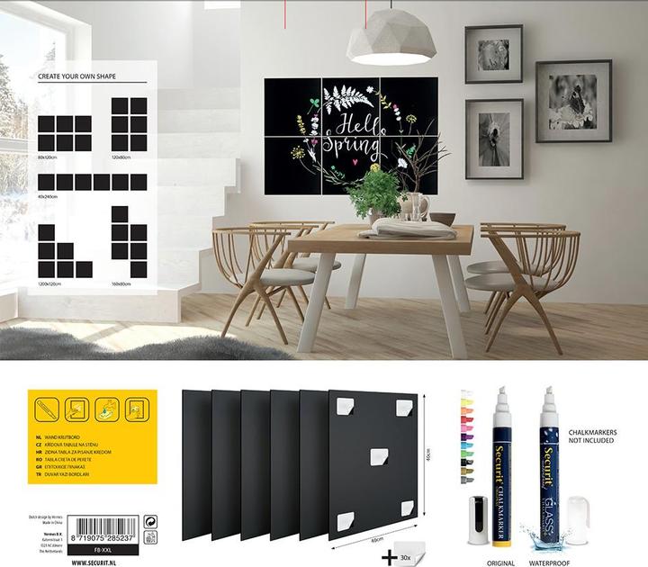 Image du produit Securit Tableau noir XXL (Tableau noir, 40 x 40 x 2 cm)