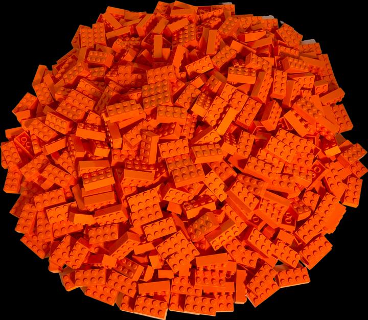 Produktbild LEGO 2x4 Steine Orange - 1000 Stück - orange bricks 3001 (3001, LEGO Zubehör)