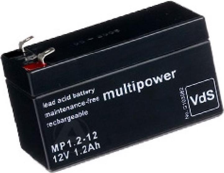 Actual product image Multipower Battery MP1.2-12 Lead acid battery with 4,8mm Faston contacts (12 V, 1.20 Ah)