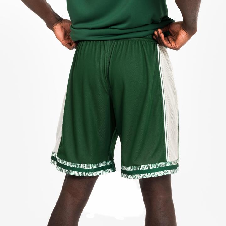 Actual product image Kipsta Damen/Herren Basketball Shorts wendbar - SH500 beige/grün (XL)