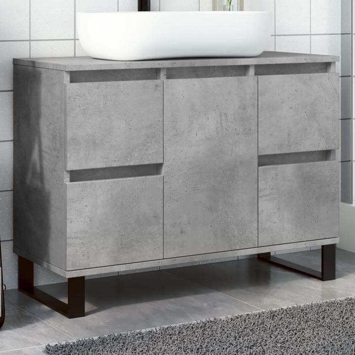 Produktbild VidaXL Waschbeckenunterschrank Unterschrank Badschrank Betongrau Holzwerkstoff (80 x 33 x 60 cm)