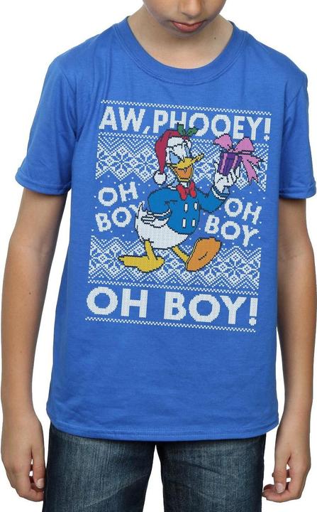 Actual product image Disney Boys Donald Duck Christmas Fair Isle T-Shirt (128)