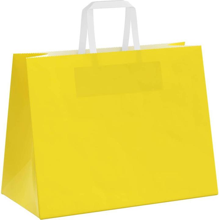 Produktbild VidaXL Kraftpapiertüten 50 Stk. mit Henkel Gelb 32x17x25 cm Papiertüte (Geschenktüte, 50 x)