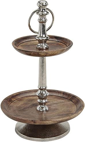 Produktbild G. Wurm Etagere 2er Holz/Metall 33x15/25cm dia