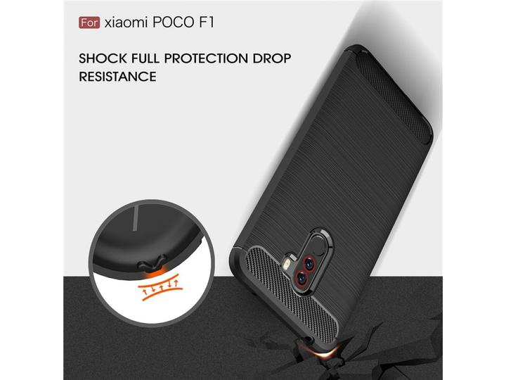 Actual product image Screenguard Xiaomi POCOPHONE F1 Cover Carbon Brushed Soft TPU (Xiaomi Pocophone F1)