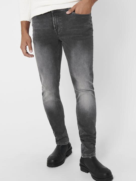 Actual product image Only & Sons ONSLoom Slim Zip Sweat Grey Slim Fit Jeans (32)