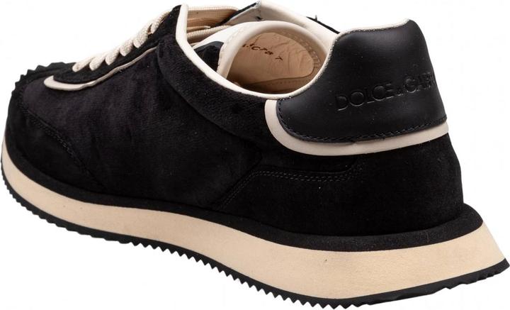 Produktbild Dolce & Gabbana velvet and suede cushion sneakers color black and ivory (42)