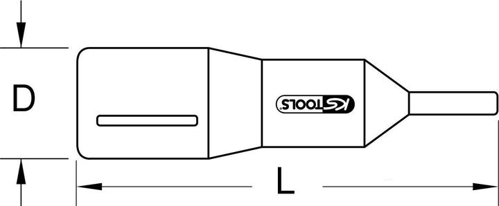 Actual product image KS Tools 3/8" bit socket with protective insulation for Torx screws, T27, long
