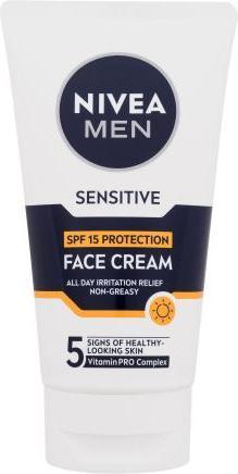 Actual product image NIVEA Protective skin cream SPF 15 Men Sensitive (Face Cream) 75 ml (Sun cream face, SPF 15, 75 ml)