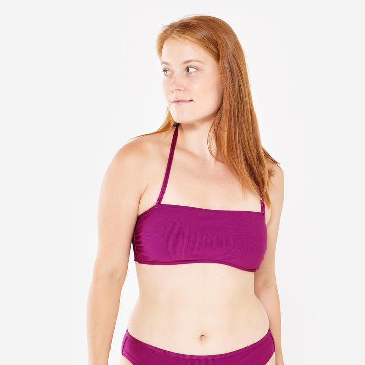 Produktbild Olaian Bikini-Oberteil Bandeau Damen strukturiert Laura violett (80 C)