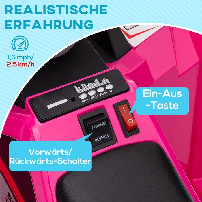 Produktbild Swisshandel24 Elektro Kinderquad, Elektroquad, Vorwärts-, Rückwärtsfunktion, 6V, 1,5-3 Jahre, 2,5 km/h, Rosa (6 V)