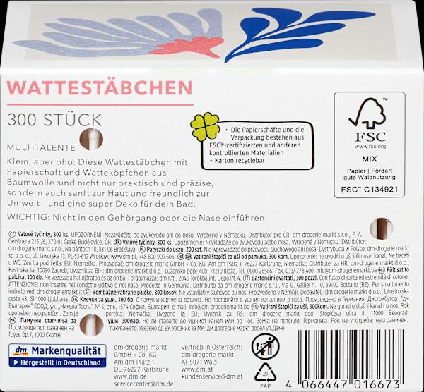 Valori nutrizionali e ingredienti dm ebelin Scatola con motivo dei tamponi di cotone