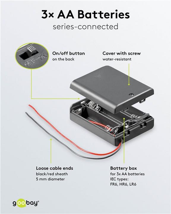 Produktbild Goobay AA Batteriehalter