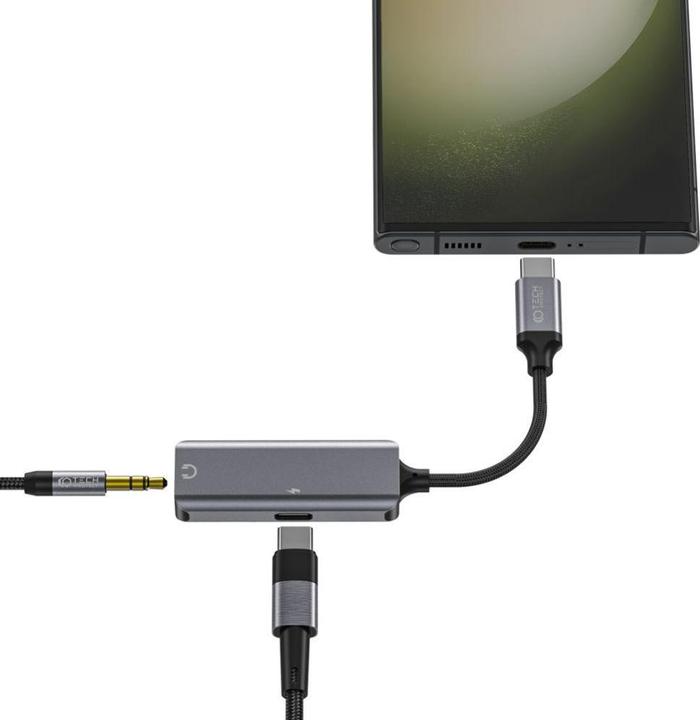 Immagine prodotto Tech-Protect Adattatore audio UltraBoost USB-C (maschio) / mini jack da 3,5 mm (femmina) - USB-C (femmina) - blu (USB-A, Jack da 3.5mm)