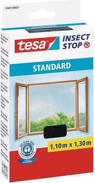 Produktbild tesa 3x Insektenschutz STANDARD für Fenster, mit Klettband, ohne Bohren (110 x 130 cm)