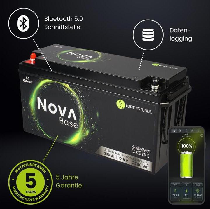 Produktbild Wattstunde Batterie NOVA Base 200 Ah LiFePO4 (12.80 V, 200 Ah)