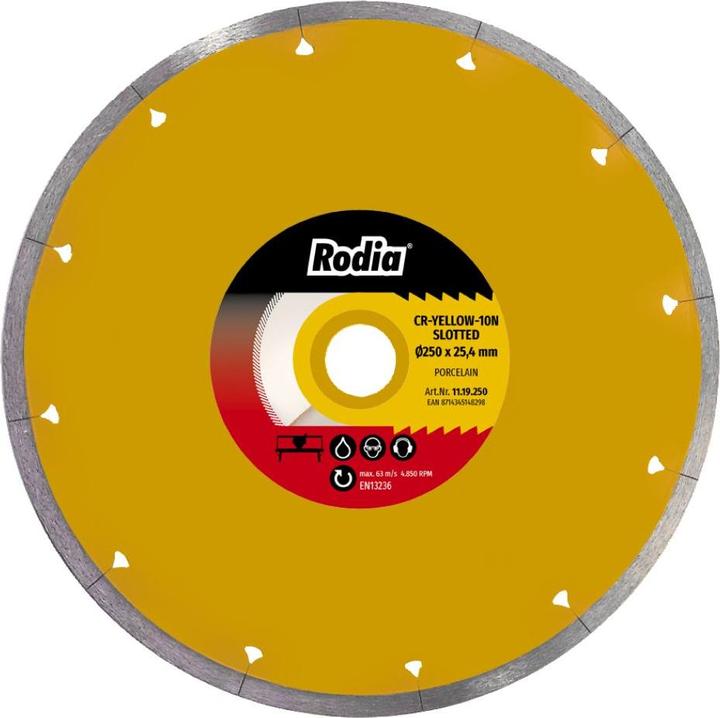 Produktbild Rodia 11.19.200 CR-YELLOW-10N Diamanttrennscheibe 200 x 25,4 mm Porcellenato Geschlitzt