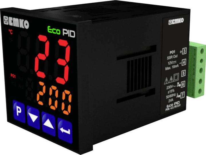 Immagine prodotto Emko ecoPID.4.5.1R.S.0 Regolatore di temperatura Pt100, J, K, R, S, T, L -199 a +999°C Relè 5 A, SSR (L