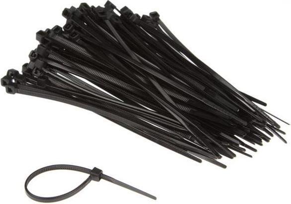 Actual product image Velleman NYLON CABLE TINDER SET - 2.5 mm x 100 mm - BLACK (100 pcs.) (Plastic cable ties, 100 mm, 100 pcs.)