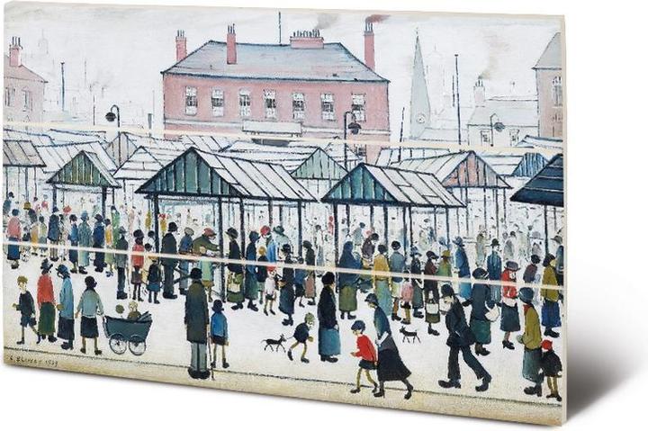 Image du produit L.S. Lowry Scène de marché Nordstadt 1939 Gravure sur bois