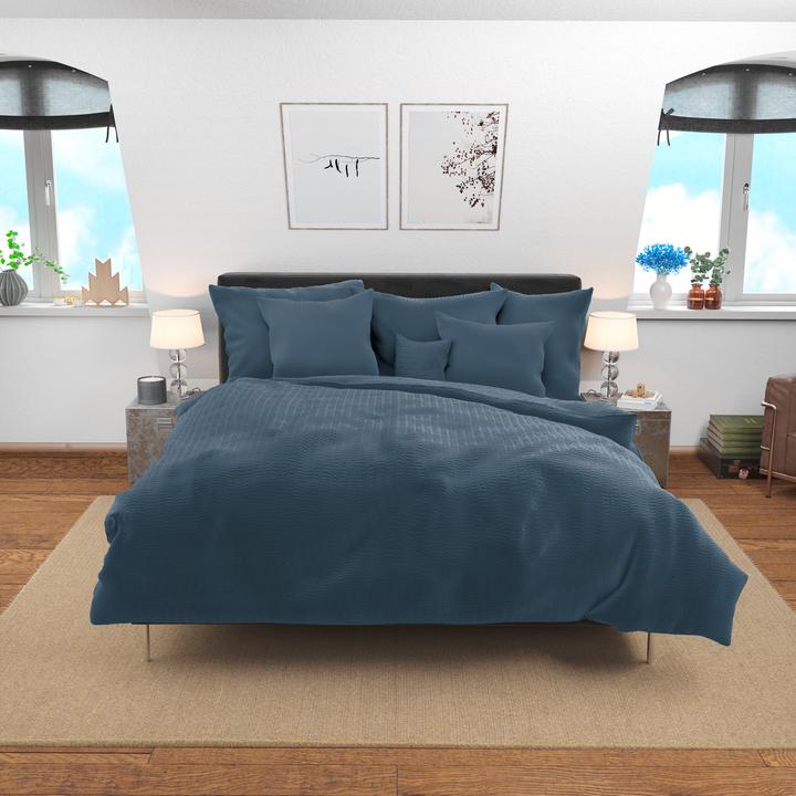 Actual product image Lotus Bettwaren Bettwäsche Satin Seersucker uni (Pillowcase, 40 x 40 cm)