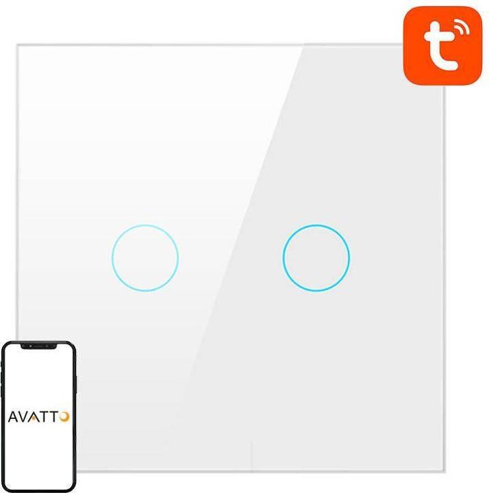 Produktbild Avatto Smart Light Switch WiFi TS02-EU-W2 2 Way TUYA (white)