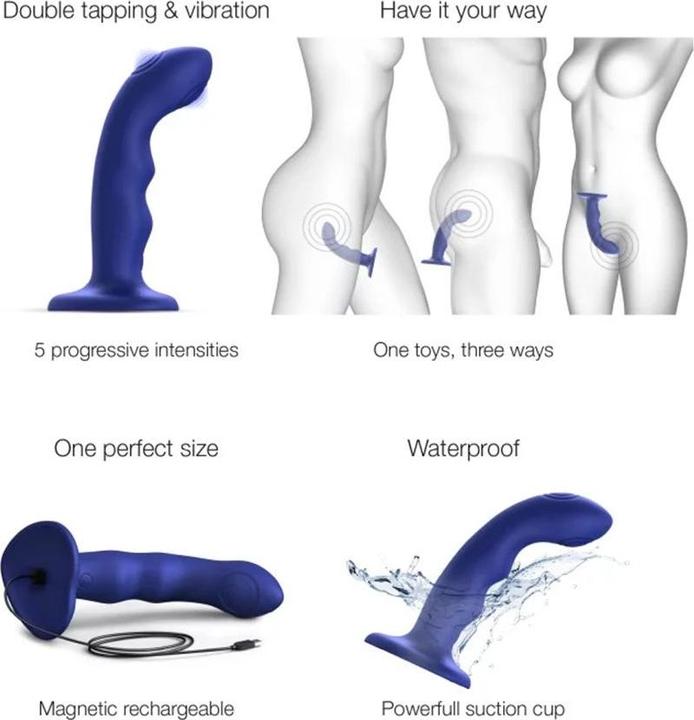 Actual product image Strap-on-me Tapping Dildo Wave