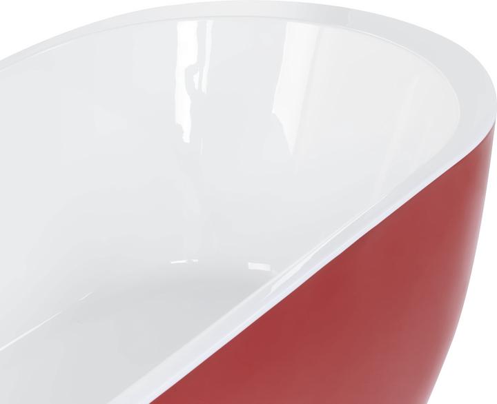 Image du produit Beliani Baignoire sur pied rouge ovale 150 x 75 cm NEVIS (176 l, 75 cm)