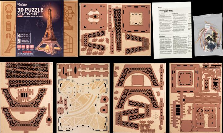 Produktbild Robotime Bausatz Night Of The Eiffeltower, Modell Art: Gebäude