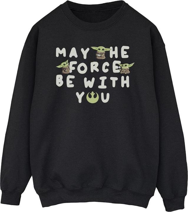 Actual product image Star Wars Mens The Mandalorian Grogu May The Force Be With You Sweatshirt (XL)
