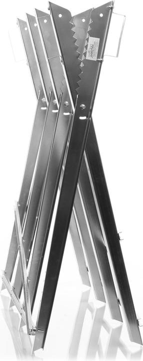 Actual product image Wiltec Folding sawhorse 4 log holders galvanised Timber sawhorse Sawing aid Toothing (80 cm, 84 cm)