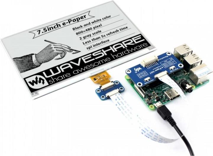 Immagine prodotto WaveShare DEBO EPA 7.5 - Schede di sviluppo - Display ePaper, 7.5, bianco/nero (13504)