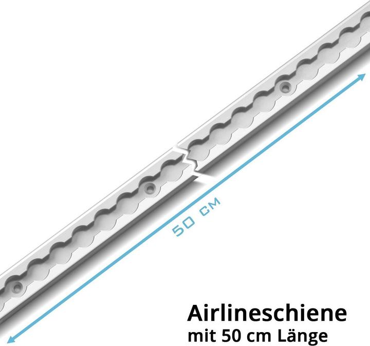 Immagine prodotto Stahlwerk Set di 2 binari di ancoraggio con occhielli di fissaggio 50 cm Binari di linea in alluminio