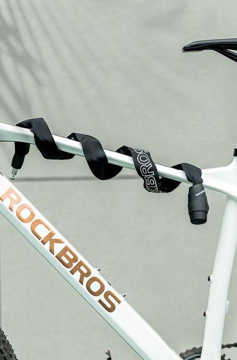 Actual product image Rockbros 3230002001 bicycle lock with combination and key - black (95 cm)