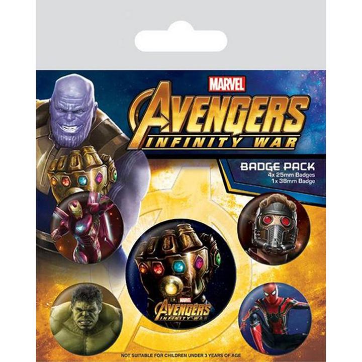 Actual product image Avengers Infinity War Badge 5Pack