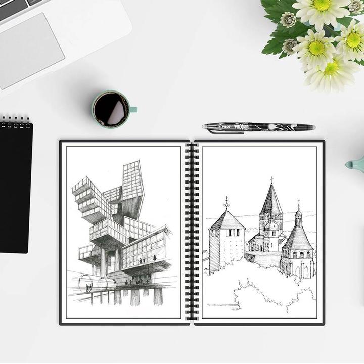 Produktbild Dreiklang-be smart Dreiklang wiederbeschreibbares Notizbuch Schreibblock mit Planer,DIN A5, Linien und Punktraster (A5, Kariert, Liniert)