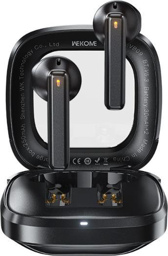Wekome VB09 Cyerin-Serie – Kabellose Bluetooth V5.3 TWS-Ohrhörer mit Ladehülle (schwarz) (5 h, Kabellos)