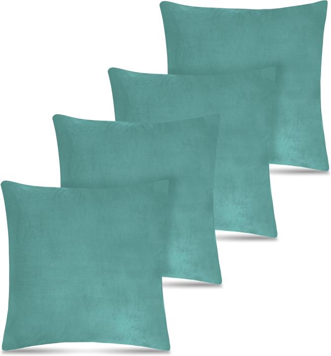 Image du produit Aspero 4 x Housses de coussin en flanelle 60x60cm bleu (60 x 60 cm)