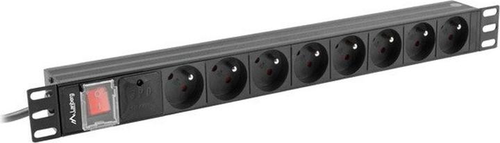 Actual product image Lanberg PDU 19inch 1U 16A 6x FR 2m