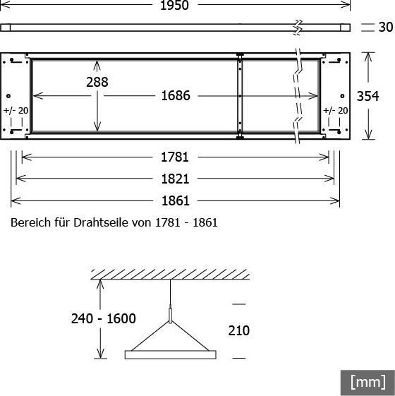 Image du produit LTS PIANO-P 195.1030/DALI Luminaire suspendu (11790 lm)