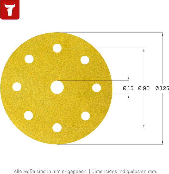 Produktbild Stier Schleifscheiben Universal D125 / P100 / 8-Loch (P100)